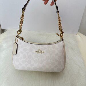 COACH Classic Old Flower White Underarm Bag Crossbody Bag